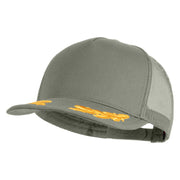Scrambled Eggs White Patched Solid Cotton Twill 5 Panel Mesh Back Cap - Grey OSFM