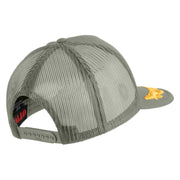 Scrambled Eggs White Patched Solid Cotton Twill 5 Panel Mesh Back Cap - Grey OSFM