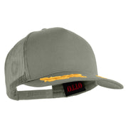 Scrambled Eggs White Patched Solid Cotton Twill 5 Panel Mesh Back Cap - Grey OSFM