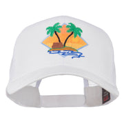 Beach Hut Embroidered Mesh Back Cap