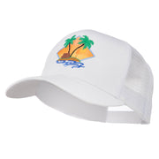 Beach Hut Embroidered Mesh Back Cap