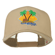 Beach Hut Embroidered Mesh Back Cap