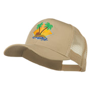 Beach Hut Embroidered Mesh Back Cap