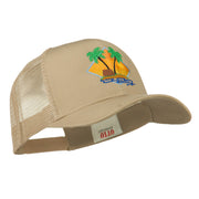 Beach Hut Embroidered Mesh Back Cap