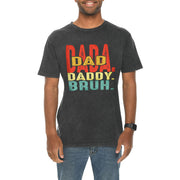Daddy Bruh Unisex Ring Spun Cotton Vintage Short Sleeve Crewneck Tee Shirt - Vintage-Black XS