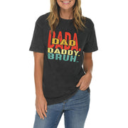 Daddy Bruh Unisex Ring Spun Cotton Vintage Short Sleeve Crewneck Tee Shirt - Vintage-Black XS