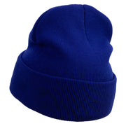 Yum Yum Embroidered 12 Inch Long Knitted Beanie - Royal OSFM