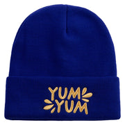 Yum Yum Embroidered 12 Inch Long Knitted Beanie - Royal OSFM