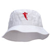 Rugby Player Jumping Embroidered Bucket Hat - White OSFM