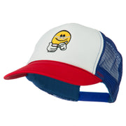 Scribe Smile Face Embroidered Foam Mesh Back Cap