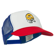 Scribe Smile Face Embroidered Foam Mesh Back Cap