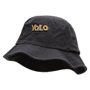 YOLO Unisex Multipurpose Crushable Cotton Twill Bucket Hat - Charcoal L