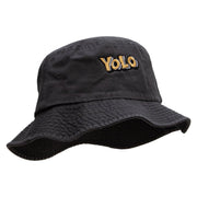 YOLO Unisex Multipurpose Crushable Cotton Twill Bucket Hat - Charcoal L