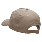 Happy Dad and Children Embroidered Low Profile Dyed Cotton Twill Cap - Khaki OSFM