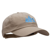 Happy Dad and Children Embroidered Low Profile Dyed Cotton Twill Cap - Khaki OSFM