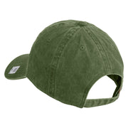 United States Marines Semper Fi Embroidered Washed Solid Pigment Dyed Cotton Twill Brass Buckle Cap - Olive OSFM