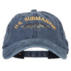 US Submarine Logo Military Embroidered Washed Cotton Twill Cap