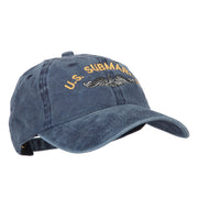 US Submarine Logo Military Embroidered Washed Cotton Twill Cap