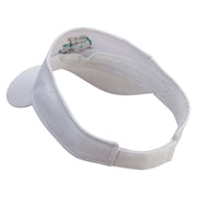 Pike Fish Embroidered Cotton Twill Sun Visor - White OSFM