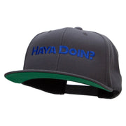 Haya Doin? Embroidered Wool Blend Prostyle Snapback - Dk-Grey OSFM