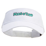 Plant A Tree Embroidered Cotton Twill Sun Visor - White OSFM