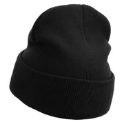 Yum Yum Embroidered 12 Inch Long Knitted Beanie - Black OSFM