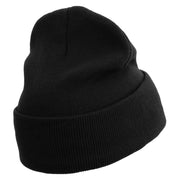 Yum Yum Embroidered 12 Inch Long Knitted Beanie - Black OSFM