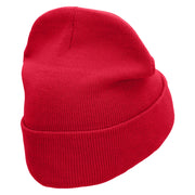 Basketball Bet Embroidered 12 inch Acrylic Cuffed Long Beanie - Red OSFM