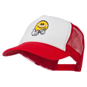 Scribe Smile Face Embroidered Foam Mesh Back Cap