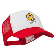 Scribe Smile Face Embroidered Foam Mesh Back Cap