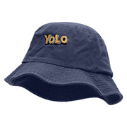 YOLO Unisex Multipurpose Crushable Cotton Twill Bucket Hat - Navy L