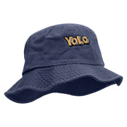 YOLO Unisex Multipurpose Crushable Cotton Twill Bucket Hat - Navy L