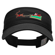 Santa On the Way Embroidered Pro Style Cotton Twill Washed Visor