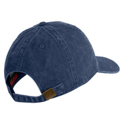 United States Marines Semper Fi Embroidered Washed Solid Pigment Dyed Cotton Twill Brass Buckle Cap - Navy OSFM