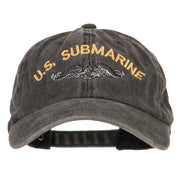 US Submarine Logo Military Embroidered Washed Cotton Twill Cap