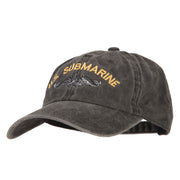 US Submarine Logo Military Embroidered Washed Cotton Twill Cap