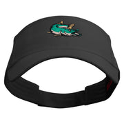 Pike Fish Embroidered Cotton Twill Sun Visor - Black OSFM