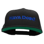 Haya Doin? Embroidered Wool Blend Prostyle Snapback - Black OSFM