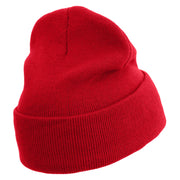 Yum Yum Embroidered 12 Inch Long Knitted Beanie - Red OSFM