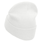 Basketball Bet Embroidered 12 inch Acrylic Cuffed Long Beanie - White OSFM