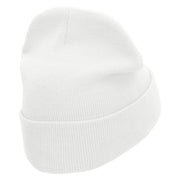 Basketball Bet Embroidered 12 inch Acrylic Cuffed Long Beanie - White OSFM