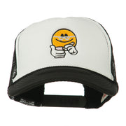 Scribe Smile Face Embroidered Foam Mesh Back Cap