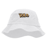 YOLO Unisex Multipurpose Crushable Cotton Twill Bucket Hat - White L