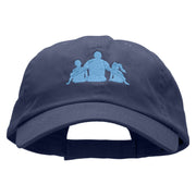 Happy Dad and Children Embroidered Low Profile Dyed Cotton Twill Cap - Navy OSFM