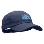 Happy Dad and Children Embroidered Low Profile Dyed Cotton Twill Cap - Navy OSFM