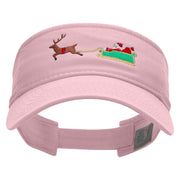 Santa On the Way Embroidered Pro Style Cotton Twill Washed Visor