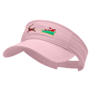 Santa On the Way Embroidered Pro Style Cotton Twill Washed Visor