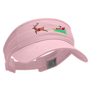 Santa On the Way Embroidered Pro Style Cotton Twill Washed Visor