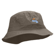 Simplified Snowman Embroidered Bucket Hat