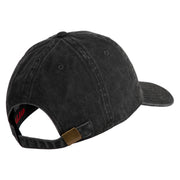 United States Marines Semper Fi Embroidered Washed Solid Pigment Dyed Cotton Twill Brass Buckle Cap - Black OSFM